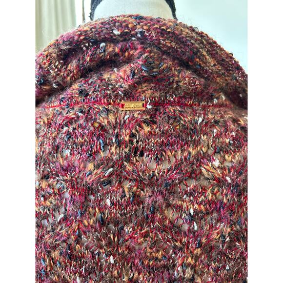 St. John Red & Orange Knit Fringe Trim Wool & Alpaca Vest - Picture 6 of 9